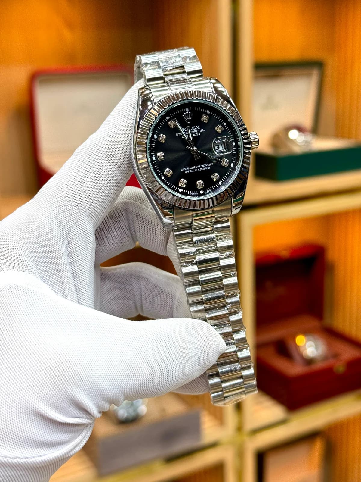 Rolex Datejust flutted Black dial